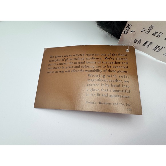 Vintage Fownes Leather Gloves Black Faux Fur Trim Thinsulate Insulation Women's - Picture 7 of 7